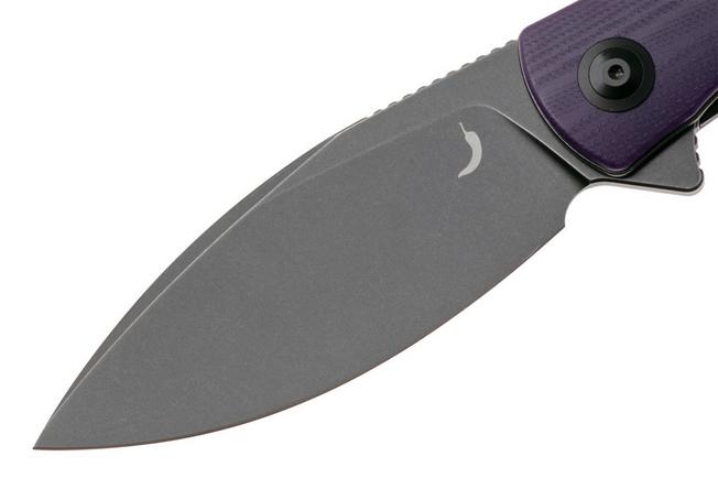 Afbeelding voor Trollsky Knives Mandu XL MT022-XL, Black 14C28N, Purple G10 zakmes