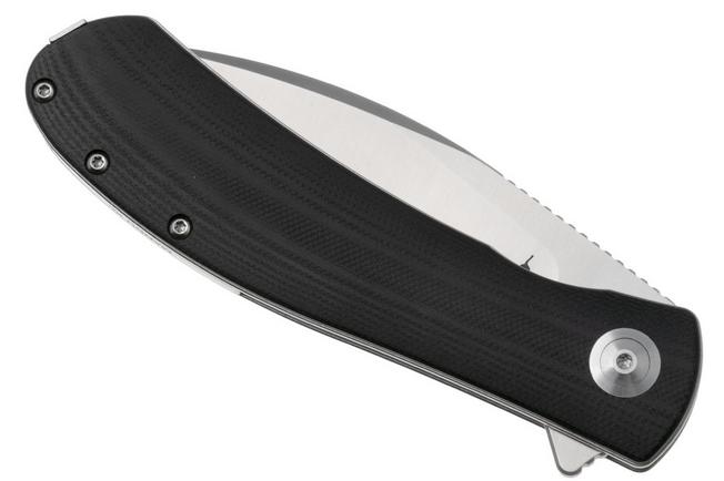 Afbeelding voor Trollsky Knives Mandu XL MT023-XL, Satin 14C28N, Black G10 zakmes