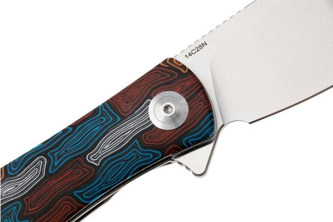 Afbeelding voor Trollsky Knives Mandu XL, Burns Twice Edition, MT024-XL, Satin 14C28N, Kaleidoscope Turtle G10 zakmes
