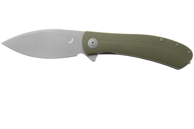 Afbeelding voor Trollsky Knives Mandu XL MT034-XL Dark Bead Blast 14C28N, OD Green G10, zakmes