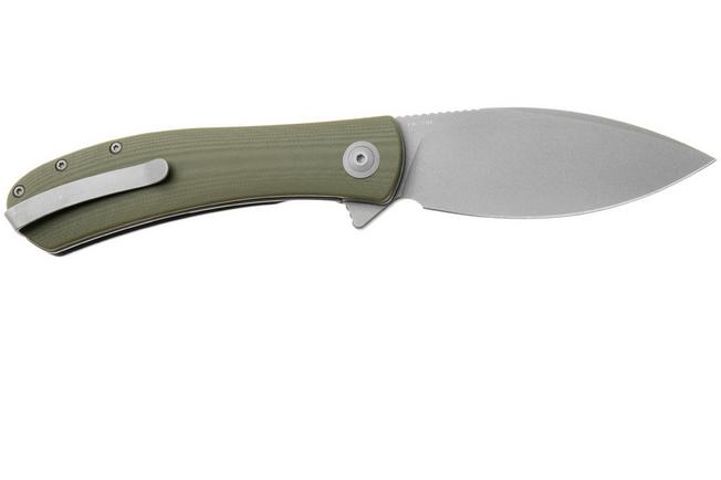 Afbeelding voor Trollsky Knives Mandu XL MT034-XL Dark Bead Blast 14C28N, OD Green G10, zakmes