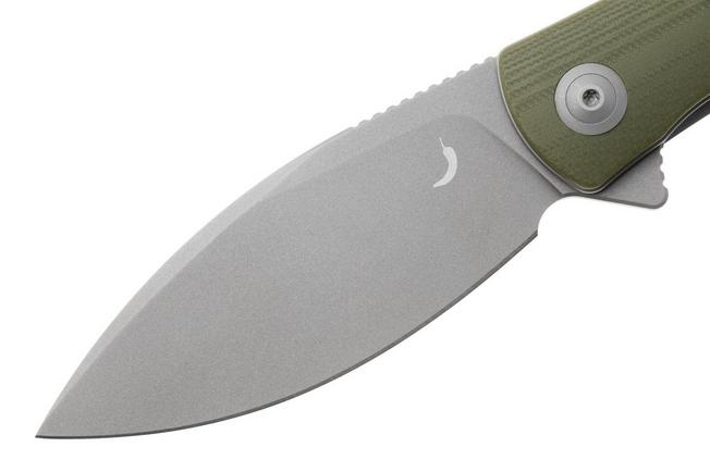 Afbeelding voor Trollsky Knives Mandu XL MT034-XL Dark Bead Blast 14C28N, OD Green G10, zakmes