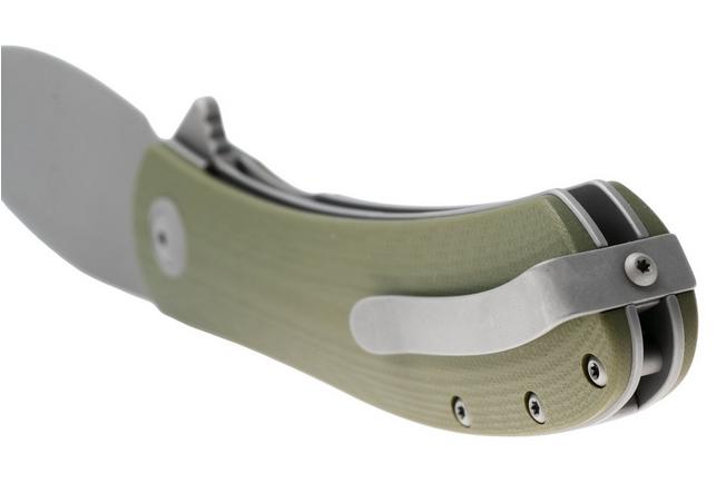 Afbeelding voor Trollsky Knives Mandu XL MT034-XL Dark Bead Blast 14C28N, OD Green G10, zakmes