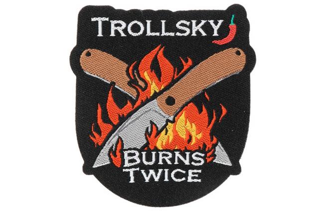 Afbeelding voor Trollsky Knives Burns Twice Crossed Blades Patch MTA003 patch