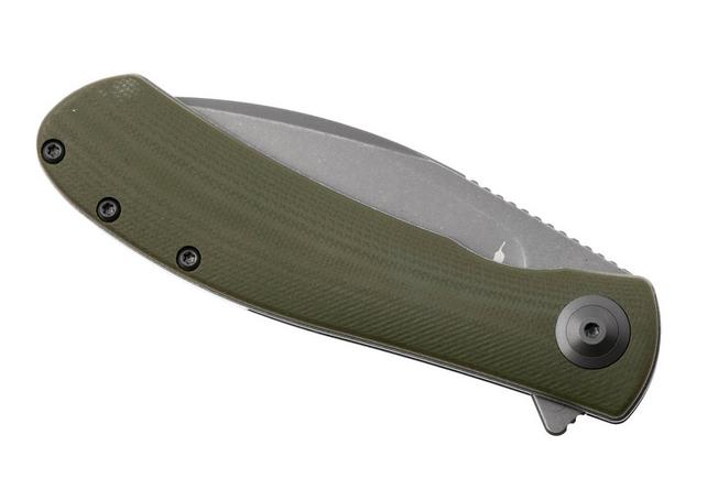 Afbeelding voor Trollsky Knives Mandu Evo MTE001 Stonewashed 14C28N, Green G10, zakmes, Michael Trollsky design