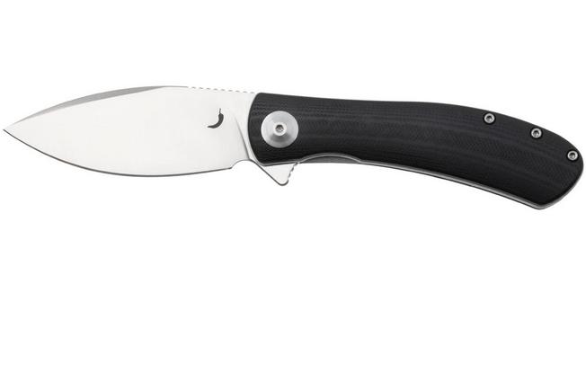 Afbeelding voor Trollsky Knives Mandu Evo MTE002 Satin 14C28N, Black G10, zakmes, Michael Trollsky design