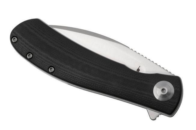 Afbeelding voor Trollsky Knives Mandu Evo MTE002 Satin 14C28N, Black G10, zakmes, Michael Trollsky design