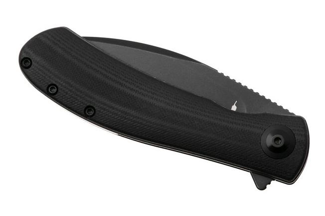 Afbeelding voor Trollsky Knives Mandu Evo MTE003 Blackwashed 14C28N, Black G10, zakmes, Michael Trollsky design