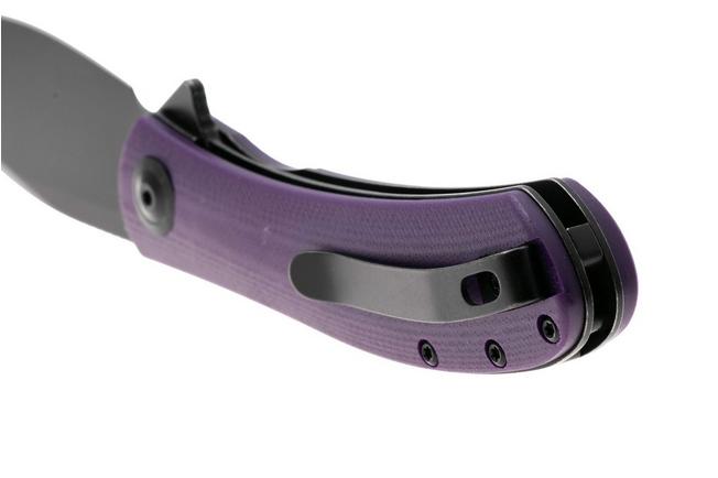 Afbeelding voor Trollsky Knives Mandu Evo MTE004 Blackwashed 14C28N, Purple G10, zakmes, Michael Trollsky design