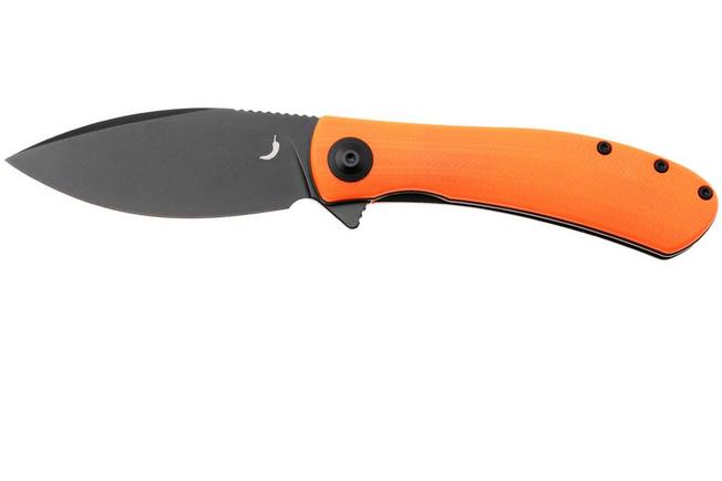 Afbeelding voor Trollsky Knives Mandu Evo MTE005 Blackwashed 14C28N, Orange G10, zakmes, Michael Trollsky design