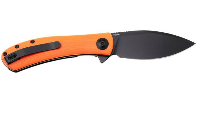 Afbeelding voor Trollsky Knives Mandu Evo MTE005 Blackwashed 14C28N, Orange G10, zakmes, Michael Trollsky design