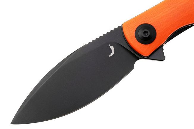 Afbeelding voor Trollsky Knives Mandu Evo MTE005 Blackwashed 14C28N, Orange G10, zakmes, Michael Trollsky design