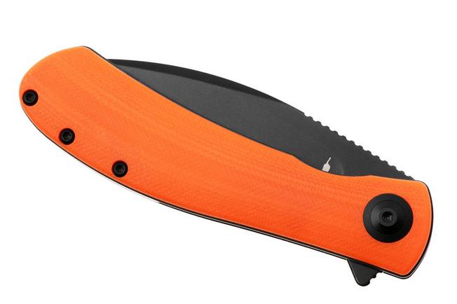 Afbeelding voor Trollsky Knives Mandu Evo MTE005 Blackwashed 14C28N, Orange G10, zakmes, Michael Trollsky design
