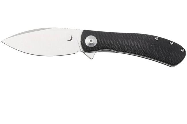 Afbeelding voor Trollsky Knives Mandu Evo MTE008 Satin 14C28N, Black Micarta, zakmes, Michael Trollsky design