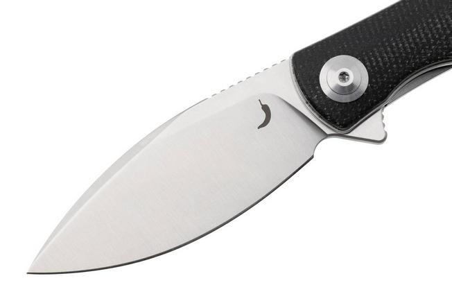 Afbeelding voor Trollsky Knives Mandu Evo MTE008 Satin 14C28N, Black Micarta, zakmes, Michael Trollsky design