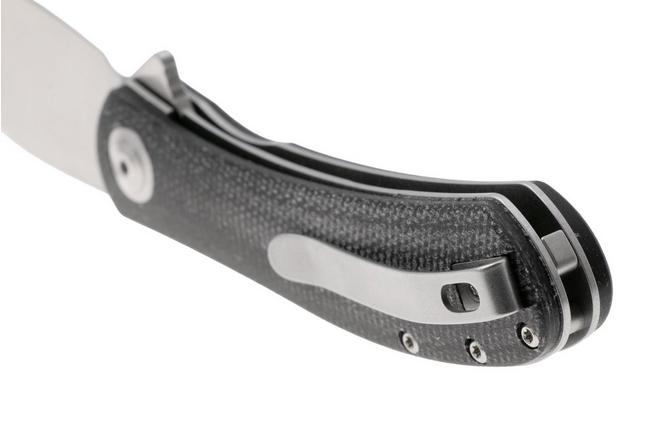 Afbeelding voor Trollsky Knives Mandu Evo MTE008 Satin 14C28N, Black Micarta, zakmes, Michael Trollsky design