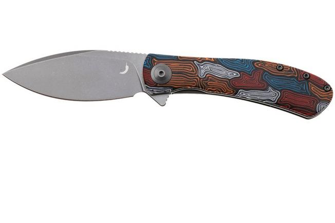 Afbeelding voor Trollsky Knives Mandu Evo MTE009 Stonewashed 14C28N, Kaleidoscope Turtle G10, zakmes, Michael Trollsky design