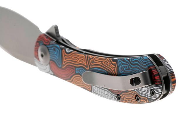Afbeelding voor Trollsky Knives Mandu Evo MTE009 Stonewashed 14C28N, Kaleidoscope Turtle G10, zakmes, Michael Trollsky design