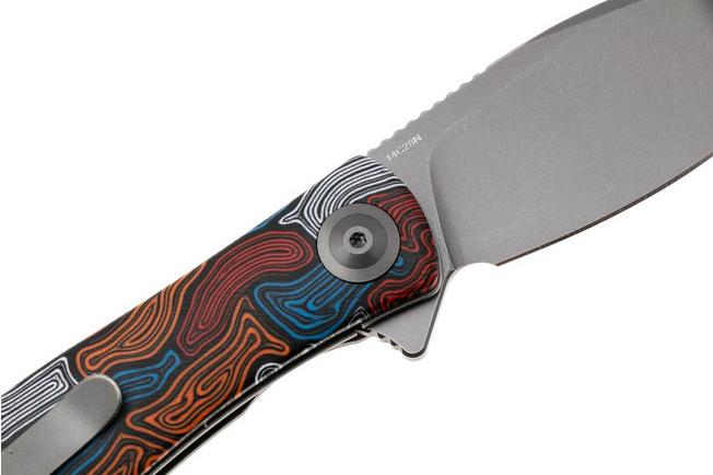 Afbeelding voor Trollsky Knives Mandu Evo MTE009 Stonewashed 14C28N, Kaleidoscope Turtle G10, zakmes, Michael Trollsky design