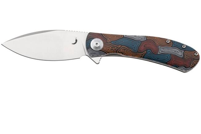 Bild für Trollsky Knives Mandu Evo MTE010 Satin 14C28N, Kaleidoscope Turtle G10, Taschenmesser, Michael Trollsky Design