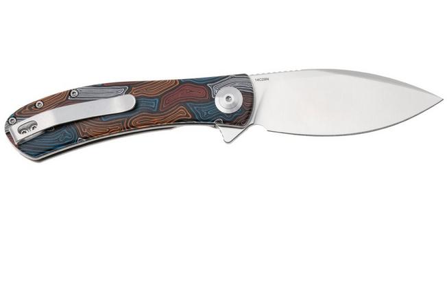 Bild für Trollsky Knives Mandu Evo MTE010 Satin 14C28N, Kaleidoscope Turtle G10, Taschenmesser, Michael Trollsky Design