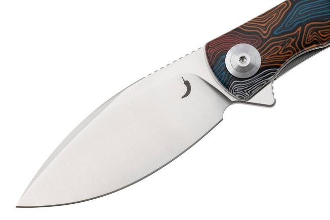 Bild für Trollsky Knives Mandu Evo MTE010 Satin 14C28N, Kaleidoscope Turtle G10, Taschenmesser, Michael Trollsky Design