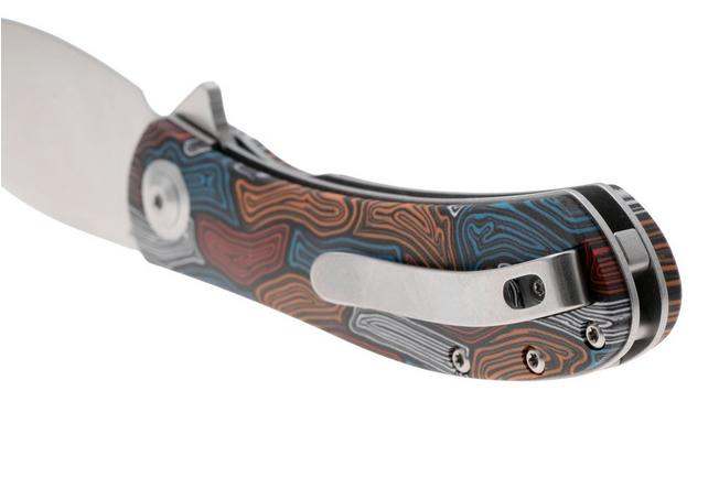 Bild für Trollsky Knives Mandu Evo MTE010 Satin 14C28N, Kaleidoscope Turtle G10, Taschenmesser, Michael Trollsky Design