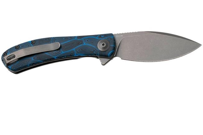 Afbeelding voor Trollsky Knives Mandu EVO MTE011 Stonewashed 14C28N, Blue Turtle G10, zakmes, Michael Trollsky design