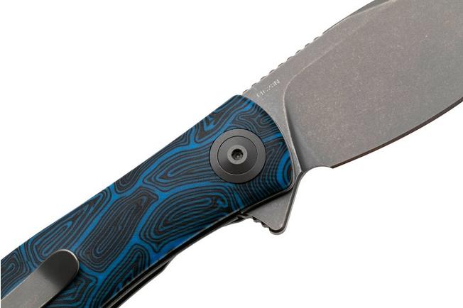 Afbeelding voor Trollsky Knives Mandu EVO MTE011 Stonewashed 14C28N, Blue Turtle G10, zakmes, Michael Trollsky design