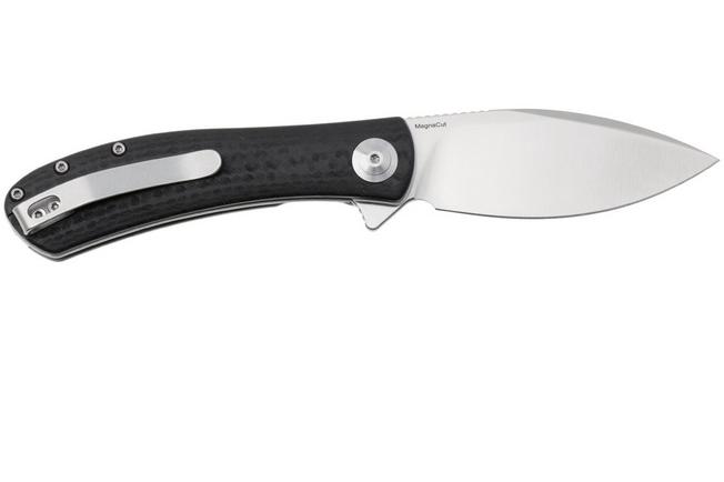 Afbeelding voor Trollsky Knives Mandu Evo MTE013 Satin MagnaCut, Black CarbonTex G10, zakmes, Michael Trollsky design