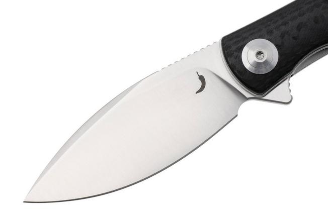 Afbeelding voor Trollsky Knives Mandu Evo MTE013 Satin MagnaCut, Black CarbonTex G10, zakmes, Michael Trollsky design