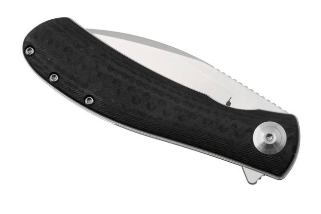 Afbeelding voor Trollsky Knives Mandu Evo MTE013 Satin MagnaCut, Black CarbonTex G10, zakmes, Michael Trollsky design