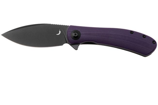 Afbeelding voor Trollsky Knives Mandu Evo MTE014 Blackwashed MagnaCut, Purple G10, zakmes, Michael Trollsky design