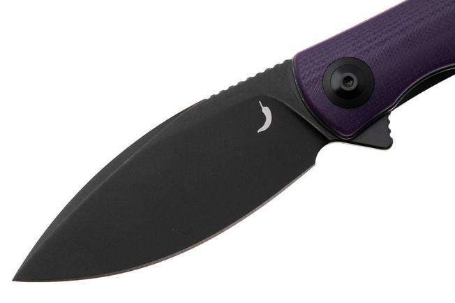 Afbeelding voor Trollsky Knives Mandu Evo MTE014 Blackwashed MagnaCut, Purple G10, zakmes, Michael Trollsky design
