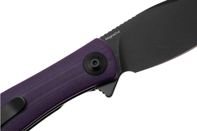 Afbeelding voor Trollsky Knives Mandu Evo MTE014 Blackwashed MagnaCut, Purple G10, zakmes, Michael Trollsky design