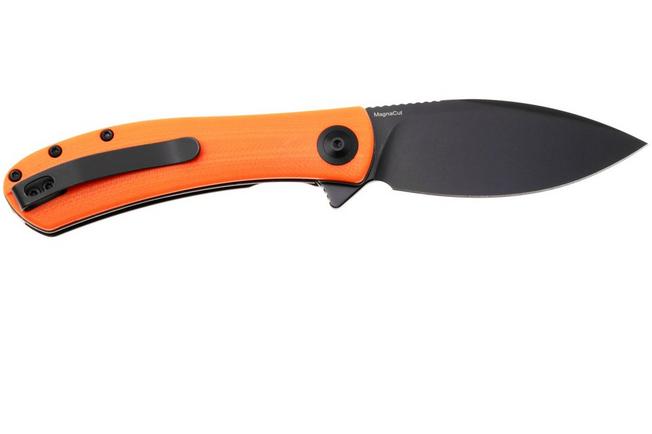 Afbeelding voor Trollsky Knives Mandu Evo MTE015 Blackwashed MagnaCut, Orange G10, zakmes, Michael Trollsky design