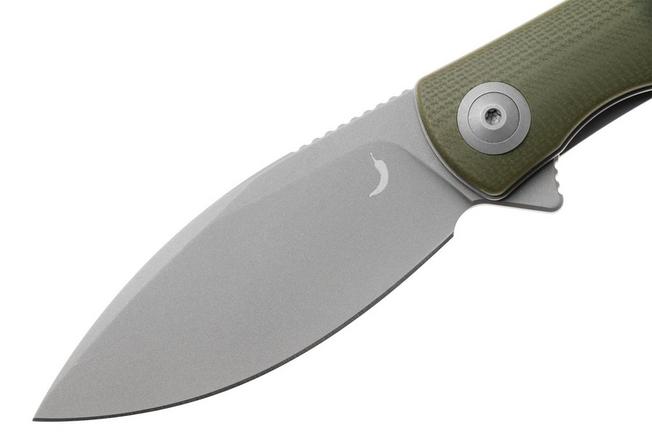 Afbeelding voor Trollsky Knives Mandu EVO MTE016 Dark Bead Blast 14C28N, OD Green G10, zakmes