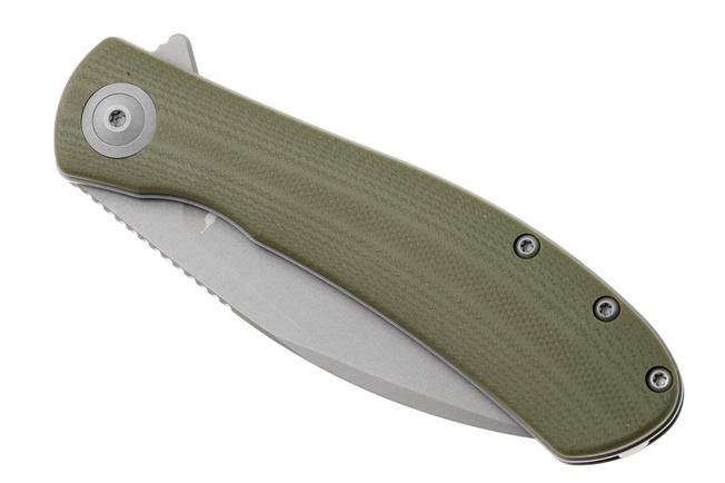 Afbeelding voor Trollsky Knives Mandu EVO MTE016 Dark Bead Blast 14C28N, OD Green G10, zakmes