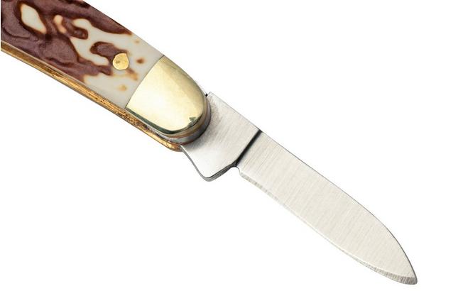 Rough Ryder Doctors Knife Cinnamon Stag RR2158 Damascus slipjoint
