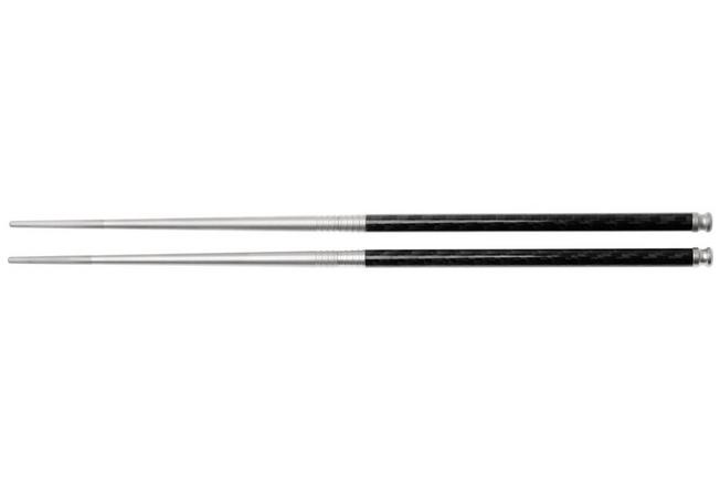 Afbeelding voor Spartan Blades Pineland Chopstick Set PCCSPL, Plain Anodized Titanium, Carbon Fiber, eetstokjes set