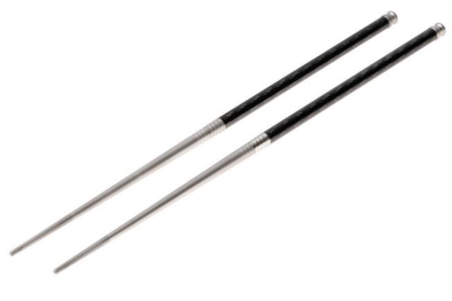 Afbeelding voor Spartan Blades Pineland Chopstick Set PCCSPL, Plain Anodized Titanium, Carbon Fiber, eetstokjes set