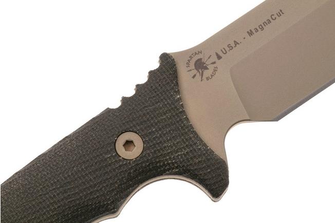 Obraz dla Nóż survivalowy Spartan Harsey Difensa SB19DEGRNLTN Flat Dark Earth, Green Micarta, Molle-Coyote sheath