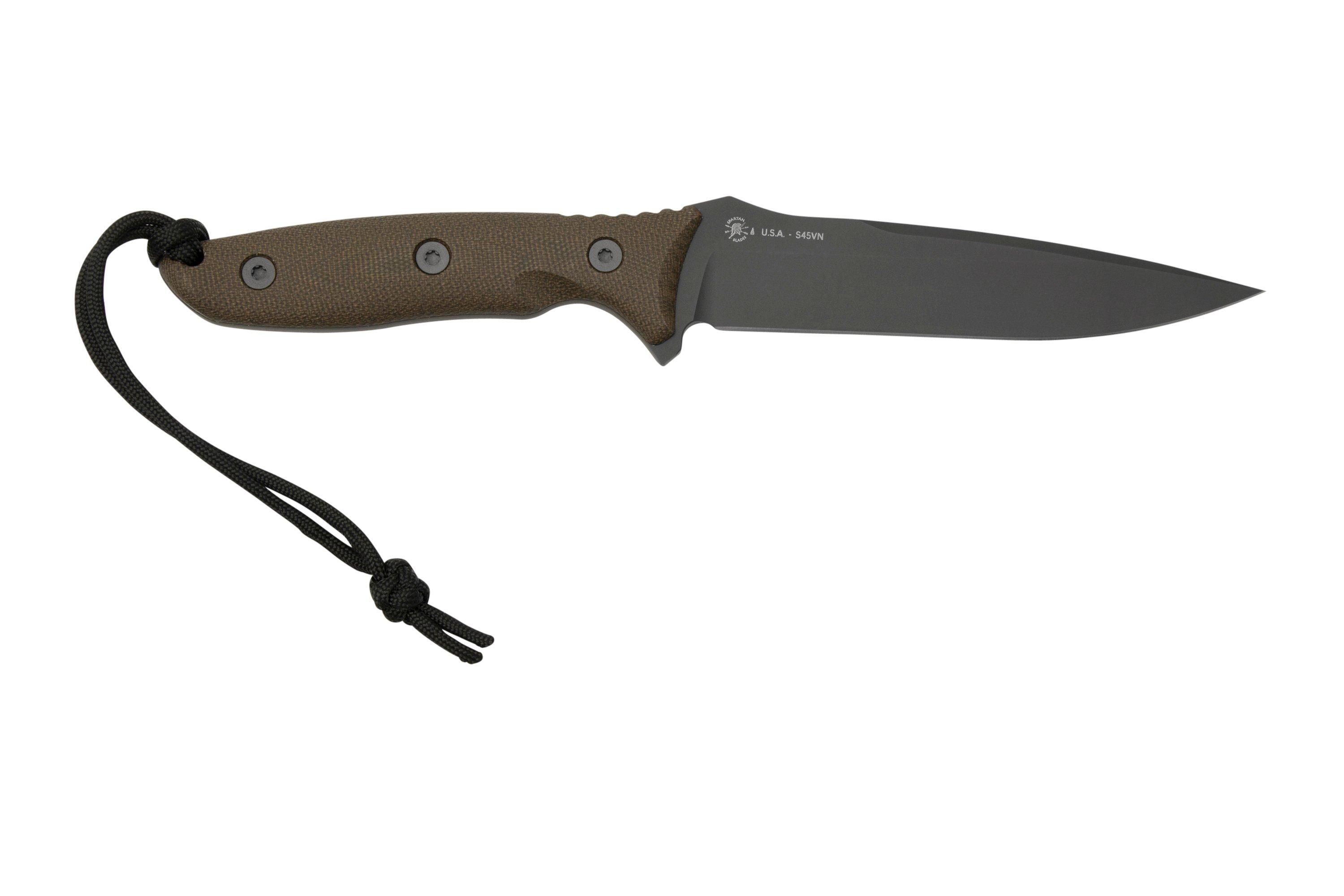 Spartan Blades Moros SB53BKGRNLBK Black, Green Micarta, MolleBlack Sheath, survival knife