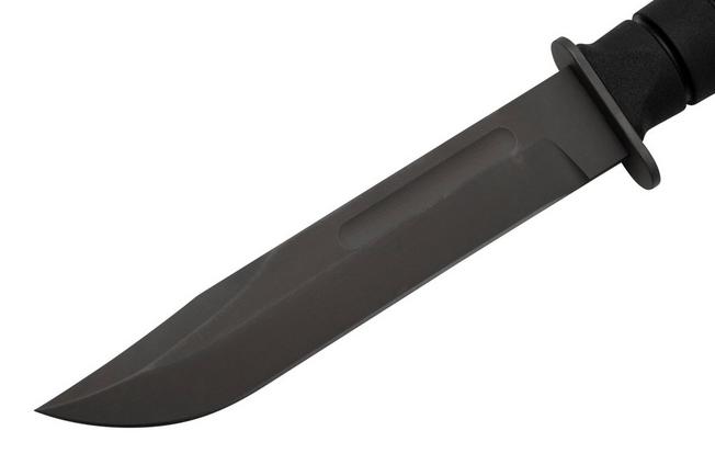 Spartan KA-BAR SB54 CPM MagnaCut, Black, Black Leather Sheath, fixed knife