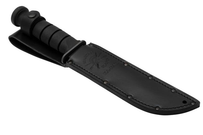 Spartan KA-BAR SB54 CPM MagnaCut, Black, Black Leather Sheath, fixed knife