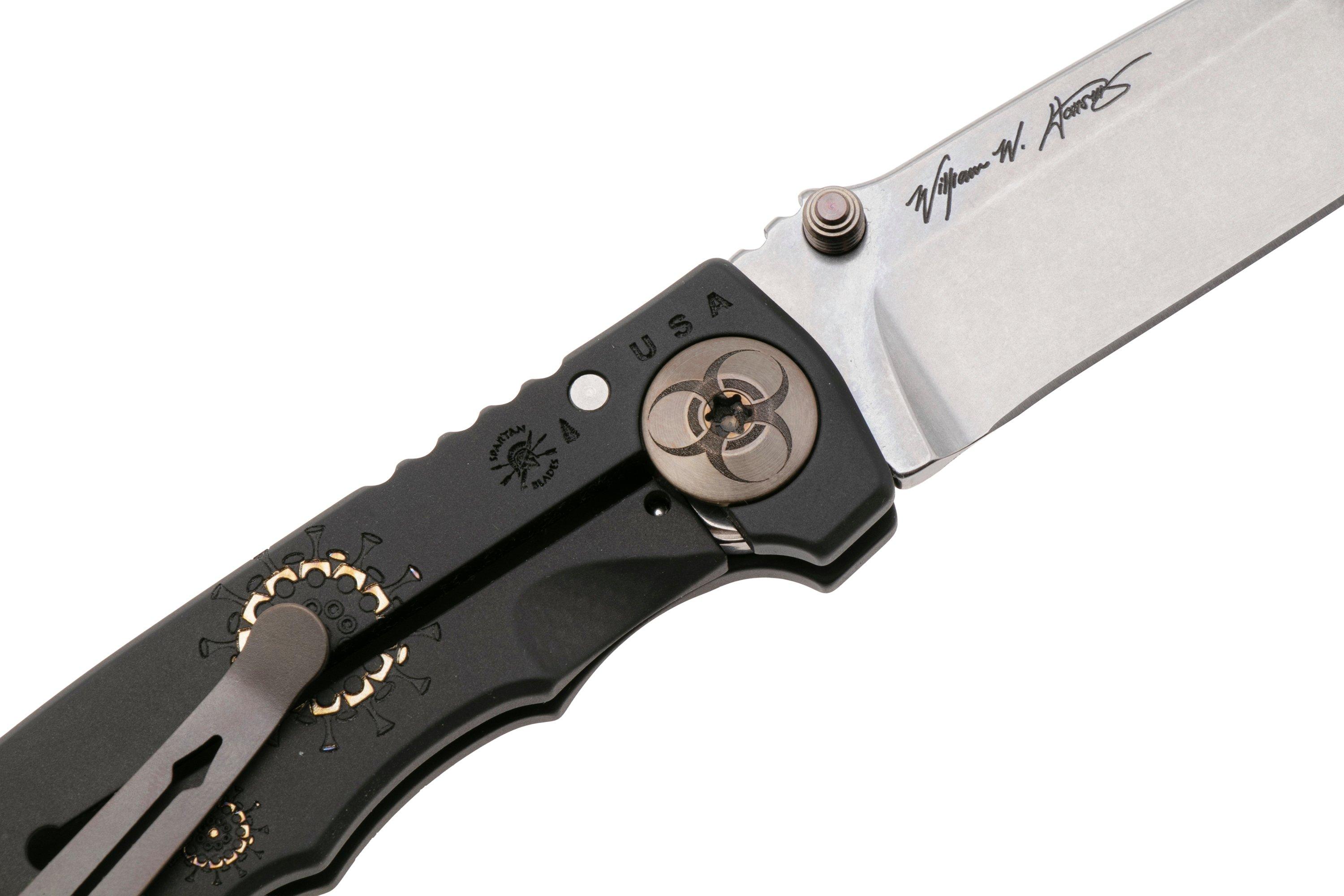 Spartan Harsey Folder 3.25 SF10C-BL-PL, Stonewashed CPM MagnaCut