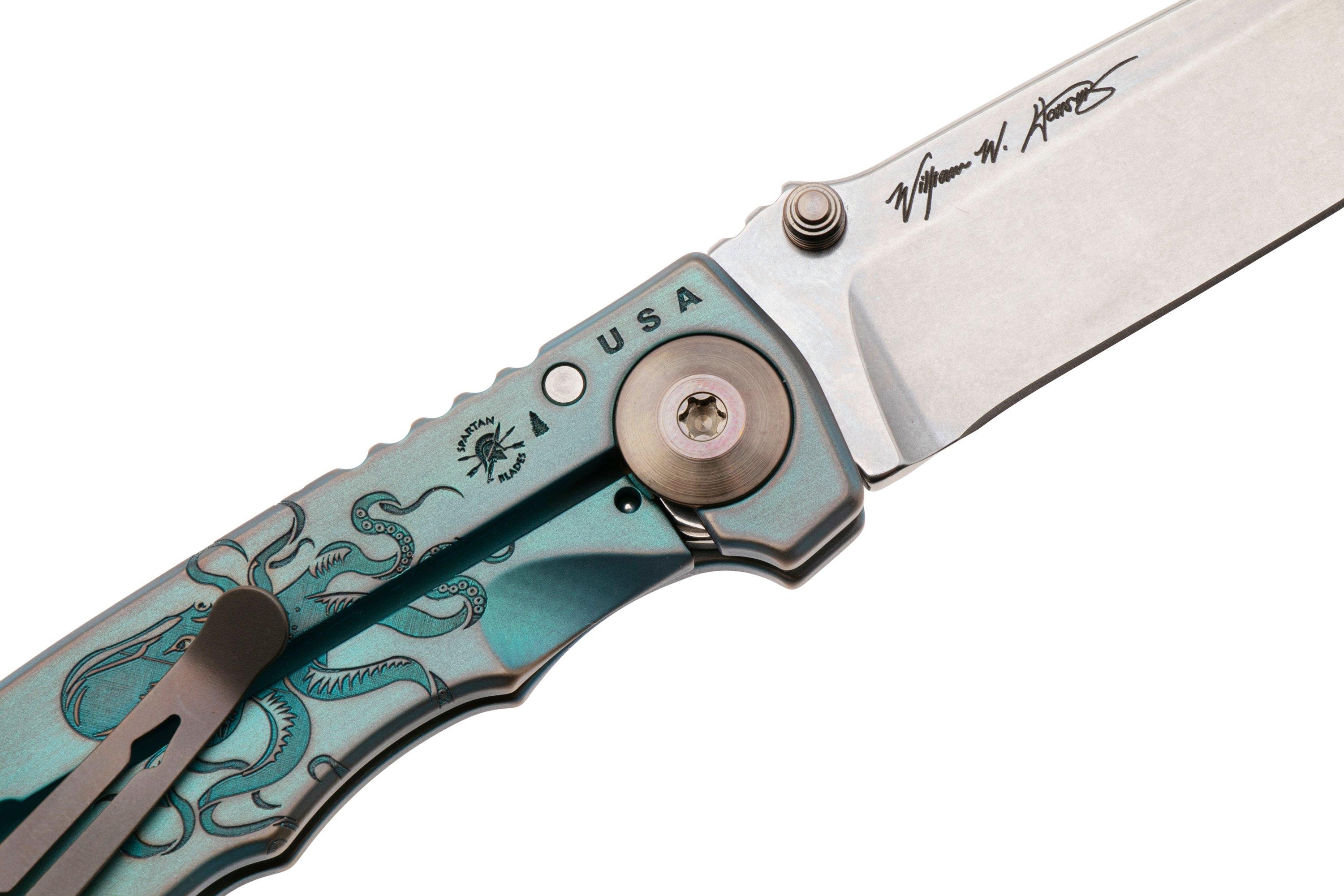 カブリオレ　真作保証　クリア・クリムゾン「Roman Holiday」 Spartan Harsey Folder 3.25 SF10C-KRAKEN, Stonewashed CPM MagnaCut
