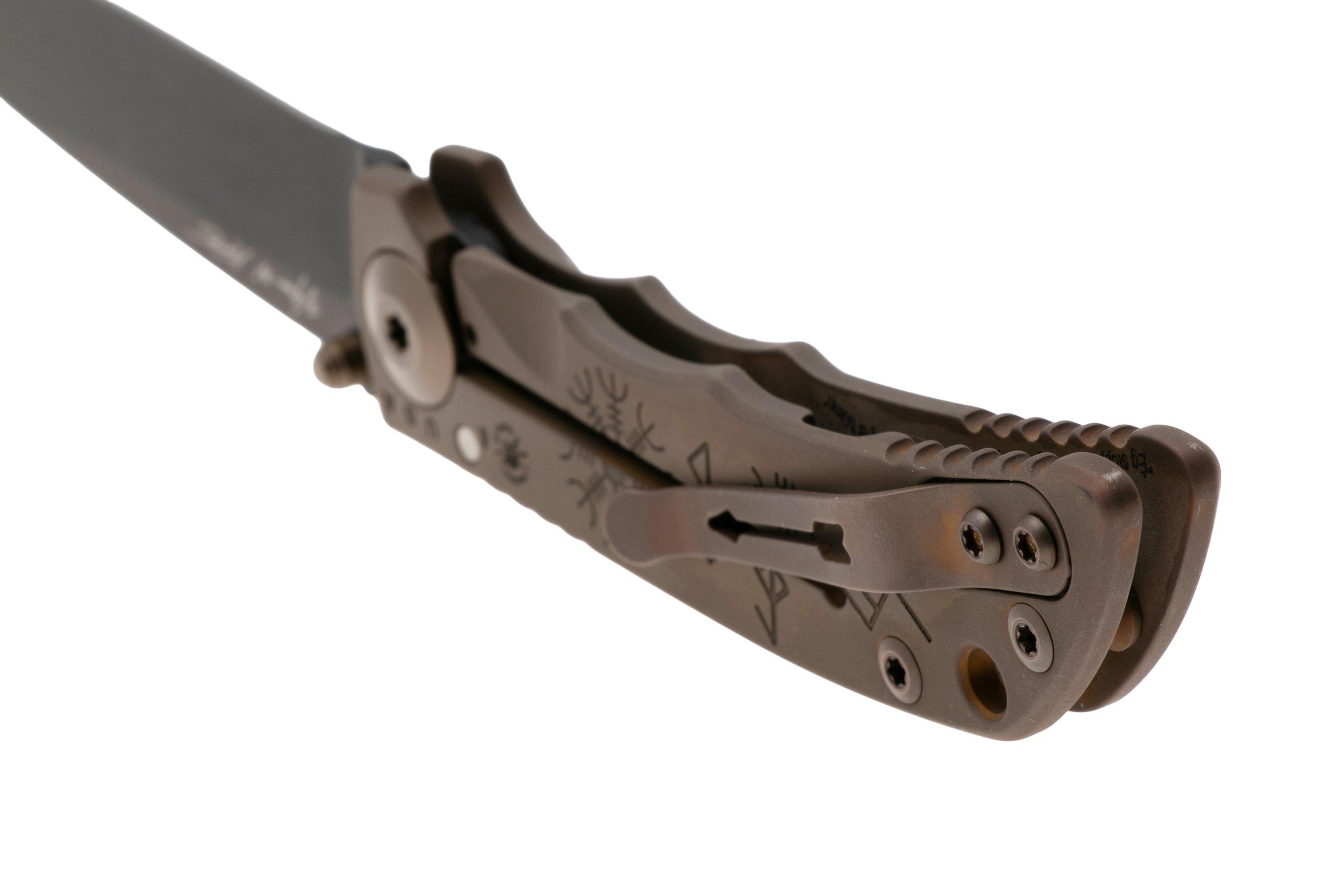 Spartan Harsey Folder 3.25 SF10C-RUN-STAV, PVD CPM MagnaCut, Runes And ...