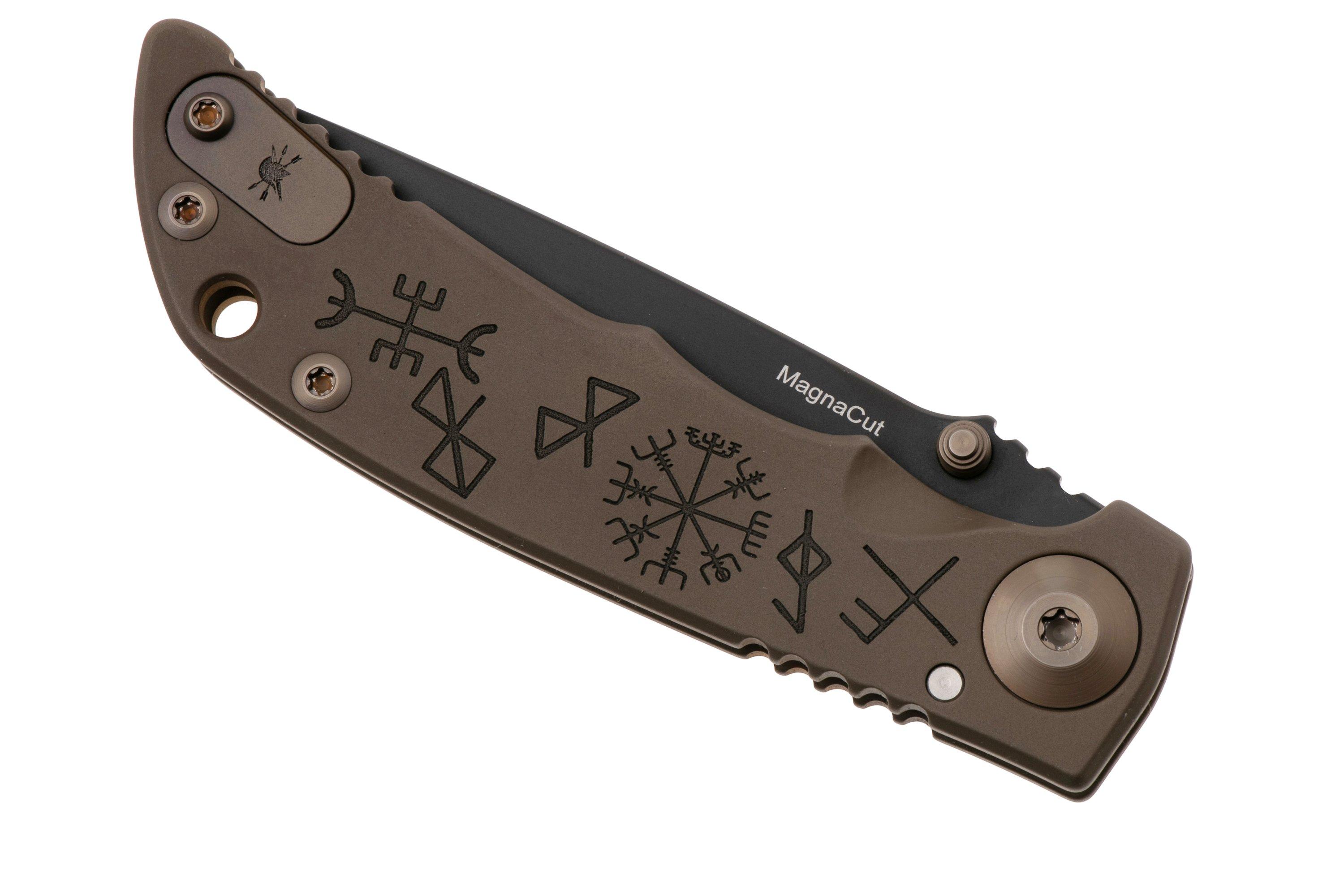 Spartan Harsey Folder 3.25 SF10C-RUN-STAV, PVD CPM MagnaCut, Runes And ...