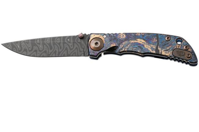 Afbeelding voor Spartan Blades Harsey Folder 3.25 Starry Knife Special Edition USSF10C-STRNGT-DAM Chad Nichols Damascus, Titanium, Knivesandtools Exclusive zakmes